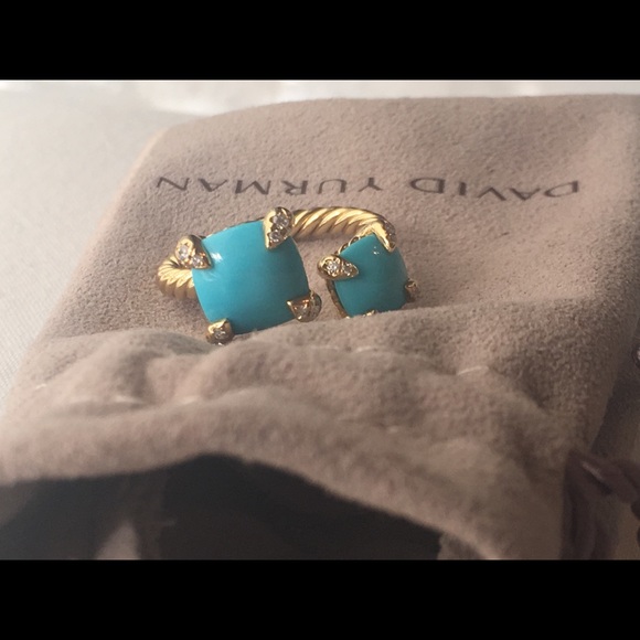 David Yurman 18K Chatelaine Ring ONLY w/ Turquoise - Picture 3 of 5